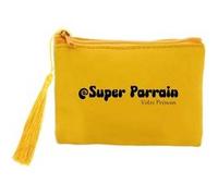 Porte monnaie Taperso jaune motif super parrain personnalisable jaune