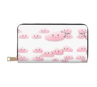 Porte-monnaie tendance et polyvalent avec motif nuages souriants et timides pouvant contenir des téléphones portables, des pièces de monnaie, des clés