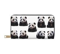 Porte-monnaie tendance et polyvalent avec motif pandas souriants pour téléphone portable, pièces de monnaie, clés