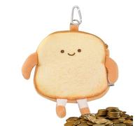 Porte-monnaie Toast | Porte-monnaie avec fermeture éclair | Pendentif de sac, petite poche pour pièces de monnaie, porte-monnaie en peluche pour carte de crédit, clés, casque, rouge à lèvres, Happy
