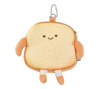 Porte-monnaie Toast - Porte-monnaie en peluche de 10 cm avec fermeture éclair fiable, pochette en peluche douce pour un rangement sécurisé des pièces de monnaie, mini portefeuille mignon | Adorable pe