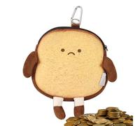 Porte-Monnaie Toast, Porte-Monnaie, Pochette de Changement à Fermeture éclair Toast, Poche à Monnaie en Peluche, Petite Pochette à Argent, Pendentif de Sac Mignon pour Adultes et