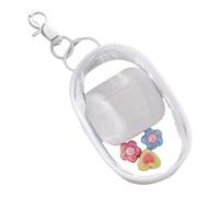 Porte-monnaie transparent avec porte-clés - Petit sac à vitesses rond en PVC transparent, mini étui pour écouteurs | Support étanche épais pour clés de trésorerie Rouge à lèvres Câble de données