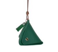Porte-monnaie triangulaire en forme de Zongzi en cuir pour femme et fille - Petit porte-monnaie pour écouteurs - Accessoire pour petits objets, Vert, Beauté de masse