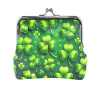 Porte-monnaie, œufs de Pâques colorés avec fermeture à pression, pochette de rangement pour pièces de monnaie, 11,4 x 10,4 cm, Trèfles de la Saint-Patrick, one size, Trèfles de la Saint-Patrick