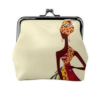 Porte-monnaie unisexe avec imprimé de peinture africaine traditionnelle - Cuir microfibre de qualité supérieure avec fermeture à pression