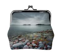 Porte-monnaie unisexe imprimé Beach Stone - Cuir microfibre de qualité supérieure avec fermeture à pression