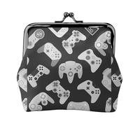 Porte-monnaie unisexe imprimé Game Controller en cuir microfibre de qualité supérieure avec fermeture à pression