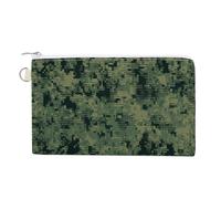 Porte-monnaie vert militaire numérique camouflage avec porte-clés mignon porte-monnaie portable avec fermeture éclair pour homme et femme, style, taille unique, floral, Style :, Taille unique, Motif