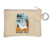 Porte-monnaie vintage avec affiche de voyage des chutes du Niagra Beige