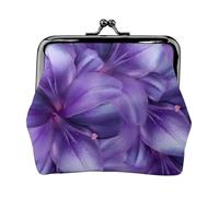 Porte-monnaie vintage avec fermeture à baiser, motif fleurs de lys violettes, pour homme et femme, Noir , Taille unique, Pochette à monnaie