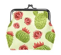 Porte-monnaie vintage avec motif cactus vert peinture rouge, Comme indiqué sur la photo, Taille unique, Organiseur de sac