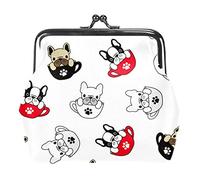 Porte-monnaie vintage avec motif chien animal blanc, Comme indiqué sur la photo, Taille unique, Organiseur de sac