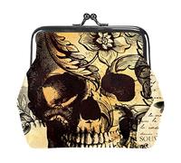 Porte-monnaie vintage avec motif tête de mort, Comme indiqué sur la photo, Taille unique, Organiseur de sac