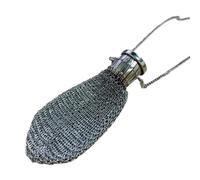 Porte-monnaie vintage des années 1920 en métal avec double maille, couvercle torsadé, porte-monnaie de voyage funky, argenté, m, cosplay