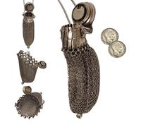 Porte-monnaie vintage des années 1920, sac à monnaie en maille métallique, porte-monnaie vintage antique médiéval, porte-monnaie pour les amateurs médiévaux, Couleur bronze, Voir description, Voir