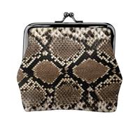 Porte-monnaie vintage en cuir PU léger pour femme avec motif serpentine