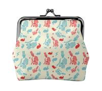 Porte-monnaie vintage en cuir synthétique léger pour femme avec fermeture éclair et lapin magicien