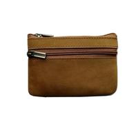 Porte-monnaie vintage en cuir véritable pour homme avec fermeture éclair, Fm Brown Crazy Horse, Taille unique