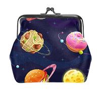 Porte-monnaie vintage Pochette à monnaie Portefeuille Espace Univers Planète Fastfood, Comme indiqué sur la photo, Taille unique, Organiseur de sac