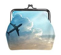 Porte-monnaie vintage pour monnaie Motif nuage et avion, Comme indiqué sur la photo, Taille unique, Organiseur de sac