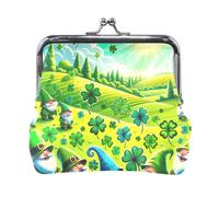 Porte-monnaie violet avec fermoir pour femme, motif tigre de la jungle, 11,4 x 10,4 cm, Trèfles de la Saint-Patrick, one size, Trèfles de la Saint-Patrick