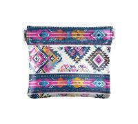 Porte-monnaie violet éthique à motif géométrique aztèque en cuir synthétique pour femmes, filles et hommes