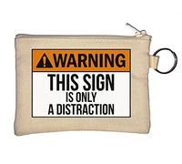 Porte-monnaie « Warning This Sign is Only A Distraction » Beige