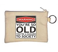 Porte-monnaie « Warning You are So Old You are Hazard to Society » - Beige