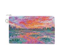 Porte-monnaie Waterlily avec fermeture éclair, sac à main en toile pour homme et femme, petite trousse de maquillage, Nénuphar Monet, Taille unique, Petit porte-monnaie