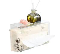 Porte-mouchoirs - Boîte à mouchoirs transparente pour montage mural | Accessoires propres | Distributeur mural | Porte-serviettes en papier autocollant pour salle de bain, cuisine, toilettes, chambre