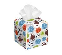 Porte-mouchoirs cubique élé en Forme de Ballon de Sport, Couvercle carré en Cuir pour boîte à mouchoirs - Porte-mouchoirs/Organisateur décoratif pour comptoir de Salle de Bain