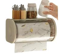 Porte-mouchoirs de cuisine | Porte-rouleau de papier de soie - Porte-serviettes en papier avec couvercle, fixation murale, rouleau de serviette