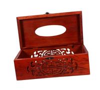 Porte-mouchoirs en Bois Rouge, Boîte Décorative Rétro, Usage Bureau | Grosse Capacité, Design Simple et Multifonction, Facile à Nettoyer, Sûr, pour Maison et Décoration