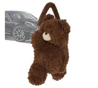 Porte-mouchoirs en peluche - Boîte à serviettes suspendue - Organisateur de papier à fermeture éclair - Distributeur d'animaux doux - Accessoire décoratif pour voiture - Support élastique pour
