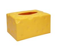 Porte-mouchoirs fantaisie en forme de fromage - Matériaux imperméables - Ouverture facile d'accès - Organiseur de papier pour table à manger - Recharge rapide
