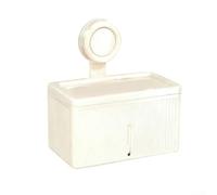 Porte-mouchoirs mural avec ventouse, sans perçage, boîte de rangement en ABS pour salle de bain, cuisine, housse résistante pour serviettes, maquillage, articles de toilette, gris (blanc)