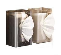 Porte-mouchoirs mural pour salle de bain et cuisine, sans perçage, gain de place pour mouchoirs du visage et des mains avec recharge facile sur le dessus (transparent + fumée)