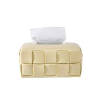 porte-mouchoirs Tissue Box Ceramic Square Woven Texture Home Living Room Desktop Organizer porte-boîte à mouchoirs(Yellow)