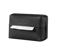Porte Mouchoirs Voiture en Cuir Véritable pour Ford Mustang Mach-E Select EV/GT/Shelby GT500 2010-2025, Fixation Siège Auto avec Sangles Réglables Boîte à Mouchoirs,Black