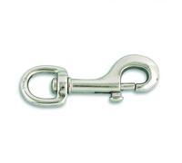 Porte-mousqueton 'pompe' à touret en zamak nickelé (80 - 1)