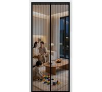 Porte Moustiquaire 110 X 220 Cm Sans Perçage, Avec Aimants Puissants, Fermeture Automatique, Moustiques, Rideau Anti-insectes For Patio(Black,90x210cm)