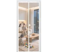 Porte Moustiquaire 110 X 220 Cm Sans Perçage, Avec Aimants Puissants, Fermeture Automatique, Moustiques, Rideau Anti-insectes For Patio(White,80x200cm)