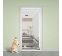 Porte moustiquaire à fermeture éclair améliorée for chat, empêche les chats d'intérieur de s'échapper, rideaux de porte extérieurs for cour/jardin/balcon, porte moustiquaire auto-adhésive. ( Color : A