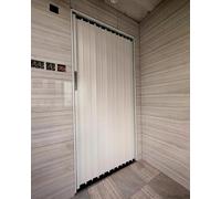 Porte moustiquaire coulissante pliante de 193 cm de haut - Rideau en accordéon blanc pour porte intérieure et buanderie - Quincaillerie pour porte télescopique (89 x 193 cm)