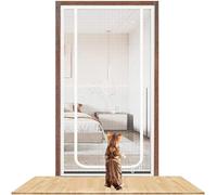 Porte Moustiquaire For Chat 130x220cm, Porte En Maille Renforcée Résistante Aux Chats, Fermeture Éclair, Anti-animaux, Empêche Les Animaux De Compagnie De S'échapper, Rideaux De Porte Du Salon(80x200c