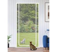 Porte Moustiquaire For Chat Épaissie, Sans Danger For Les Animaux, Grille À Gratter For Chat Avec Fermeture Éclair Qui Permet Aux Chiens Et Aux Chats De Sortir De La Porte Du Balcon(110x220cm)