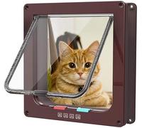 Porte Moustiquaire For Chatière, Chatière For Animaux De Compagnie Avec Fermeture Magnétique À 4 Voies, Porte For Chat Résistante Et Facile À Installer For Porte Intérieure Et Extérieure, Fenêtre.(Bra