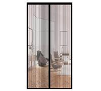 Porte moustiquaire magnétique 130 x 205 cm avec fermeture automatique pour cuisine, chambre à coucher et salle climatique, facile à installer, noir