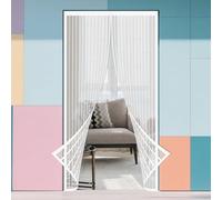 Porte Moustiquaire Magnétique 276 x 248 cm Installation Facile Sans Outils Rideau Moustiquaire Magnétique pour Enfants et Animaux de Compagnie, Blanc